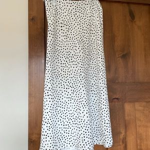 White skirt with black polkadots